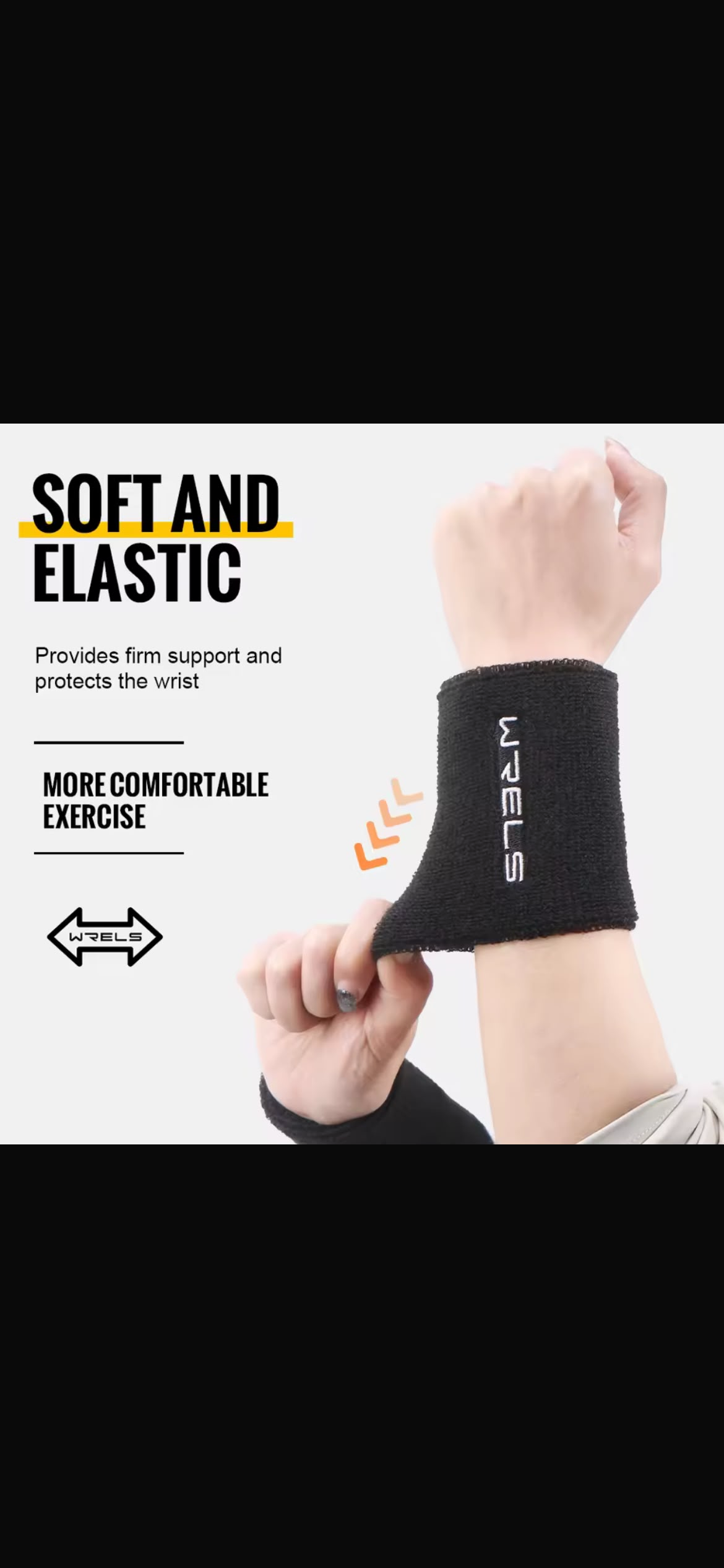 WRELS Wristband Sweatband Absorbent Thick Terry Cloth Gym Fitness Basketball Tennis Yoga Weightlifting Running Sport Wrist Band